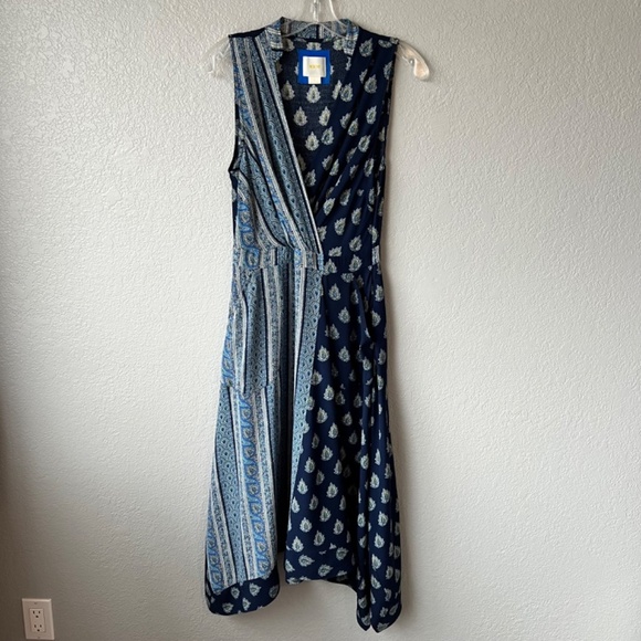 *PRICE IS FIRM* Maeve Eclipsed faux wrap dress in a paisley prints - Picture 3 of 12